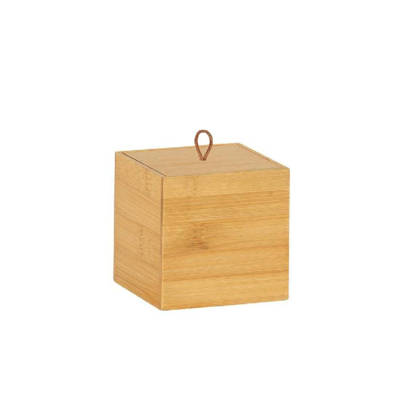 Papelera de baño redonda blanco mate/ madera bambú. - ▷ Complementos y  Accesorios para tu Baño