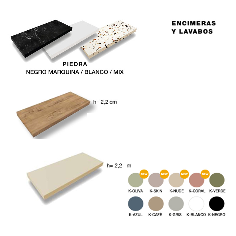 Mueble de baño colonial combinado rayas tapa y lavabo sobre encimera. - Imagen 8