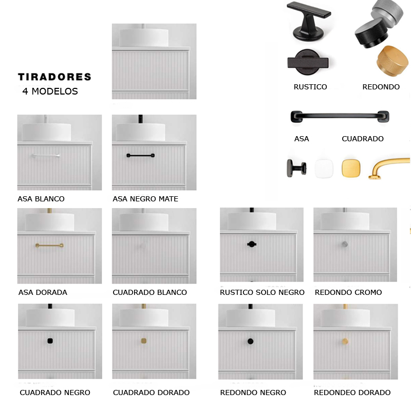 Mueble de baño colonial combinado rayas lavabo de encimera cerámica integrado. - Imagen 10